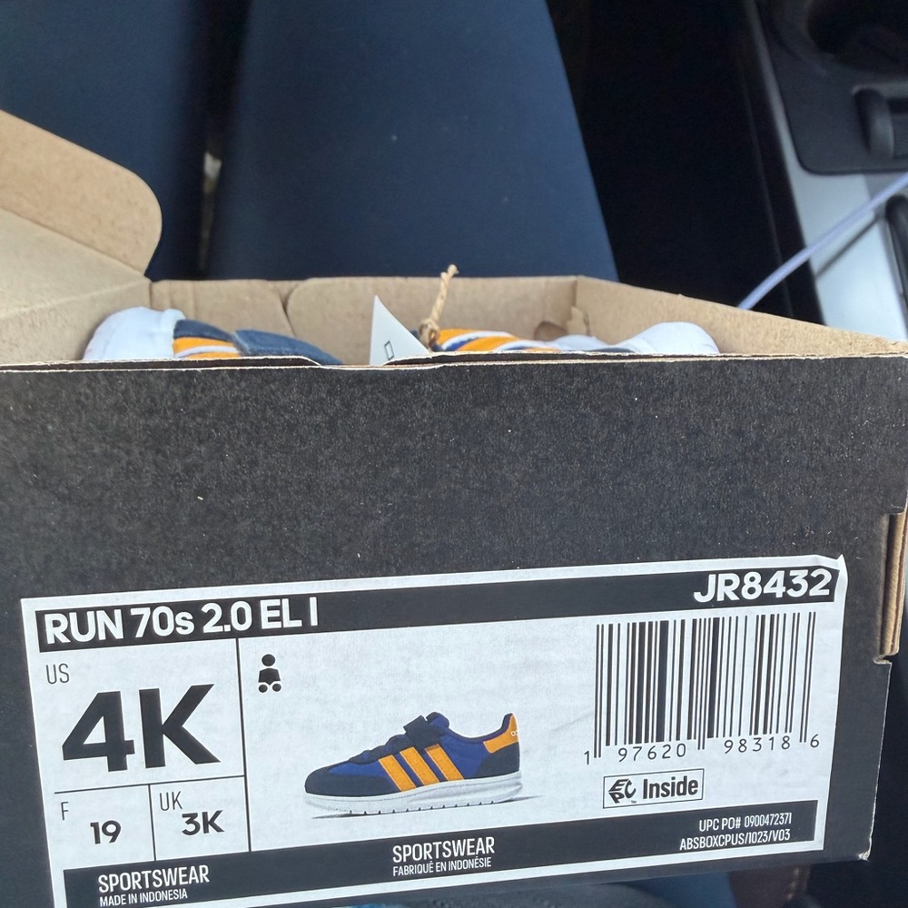 Adidas Kids' Navy and Orange Sneakers